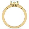 3/4 Carat Heart Shape Green Amethyst and Diamond Claddagh Ring In 14 Karat Yellow Gold Image-3