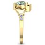 3/4 Carat Heart Shape Green Amethyst and Diamond Claddagh Ring In 14 Karat Yellow Gold Image-4
