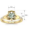 3/4 Carat Heart Shape Green Amethyst and Diamond Claddagh Ring In 14 Karat Yellow Gold Image-5
