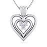 0.04 Carat Three Diamond Heart Necklace in 14 Karat White Gold, 18 Inches Image-1