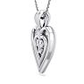 0.04 Carat Three Diamond Heart Necklace in 14 Karat White Gold, 18 Inches Image-3