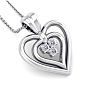 0.04 Carat Three Diamond Heart Necklace in 14 Karat White Gold, 18 Inches Image-4
