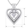 0.04 Carat Three Diamond Heart Necklace in 14 Karat White Gold, 18 Inches Image-5
