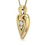 0.04 Carat Three Diamond Heart Necklace in 14 Karat Yellow Gold, 18 Inches Image-3