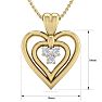 0.04 Carat Three Diamond Heart Necklace in 14 Karat Yellow Gold, 18 Inches Image-5
