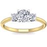 1 Carat Natural Colorless Diamond Ring Featuring a .75 Carat Center Diamond in Solid 14k Yellow Gold Image-1