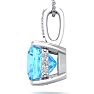 1 1/5 Carat Cushion Cut Blue Topaz and Hidden Halo Diamond Necklace In 14 Karat White Gold, 18 Inches Image-3