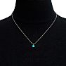 1 1/5 Carat Cushion Cut Blue Topaz and Hidden Halo Diamond Necklace In 14 Karat White Gold, 18 Inches Image-6