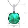 1-1/10 Carat Cushion Shape Emerald Necklaces With Hidden Diamond Halo In 14 Karat White Gold, 18 Inch Chain Image-5