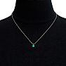 1-1/10 Carat Cushion Shape Emerald Necklaces With Hidden Diamond Halo In 14 Karat White Gold, 18 Inch Chain Image-6