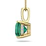 1-1/10 Carat Cushion Shape Emerald Necklaces With Hidden Diamond Halo In 14 Karat Yellow Gold, 18 Inch Chain Image-4
