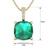 1-1/10 Carat Cushion Shape Emerald Necklaces With Hidden Diamond Halo In 14 Karat Yellow Gold, 18 Inch Chain Image-6