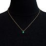 1-1/10 Carat Cushion Shape Emerald Necklaces With Hidden Diamond Halo In 14 Karat Yellow Gold, 18 Inch Chain Image-7