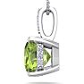 1 1/10 Carat Cushion Cut Peridot and Hidden Halo Diamond Necklace In 14 Karat White Gold, 18 Inches Image-3