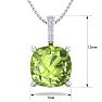 1 1/10 Carat Cushion Cut Peridot and Hidden Halo Diamond Necklace In 14 Karat White Gold, 18 Inches Image-5