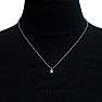 1 1/10 Carat Cushion Cut Peridot and Hidden Halo Diamond Necklace In 14 Karat White Gold, 18 Inches Image-6