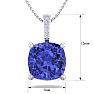 1 Carat Cushion Cut Tanzanite and Hidden Halo Diamond Necklace In 14 Karat White Gold, 18 Inches Image-5