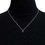 1 Carat Cushion Cut Tanzanite and Hidden Halo Diamond Necklace In 14 Karat White Gold, 18 Inches Image-6