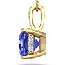 1 Carat Cushion Cut Tanzanite and Hidden Halo Diamond Necklace In 14 Karat Yellow Gold, 18 Inches Image-3