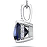 1 1/10 Carat Cushion Cut Sapphire and Hidden Halo Diamond Necklace In 14 Karat White Gold, 18 Inches Image-3