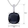 1 1/10 Carat Cushion Cut Sapphire and Hidden Halo Diamond Necklace In 14 Karat White Gold, 18 Inches Image-5