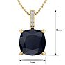 1 1/10 Carat Cushion Cut Sapphire and Hidden Halo Diamond Necklace In 14 Karat Yellow Gold, 18 Inches Image-5