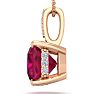 1 1/2 Carat Cushion Cut Ruby and Hidden Halo Diamond Necklace In 14 Karat Rose Gold, 18 Inches Image-3