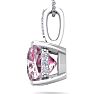 Pink Gemstones 1 1/5 Carat Cushion Cut Pink Topaz and Hidden Halo Diamond Necklace In 14 Karat White Gold, 18 Inches Image-3