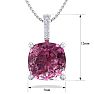 Pink Gemstones 1 1/5 Carat Cushion Cut Pink Topaz and Hidden Halo Diamond Necklace In 14 Karat White Gold, 18 Inches Image-5