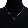 Pink Gemstones 1 1/5 Carat Cushion Cut Pink Topaz and Hidden Halo Diamond Necklace In 14 Karat White Gold, 18 Inches Image-6