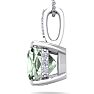 1 Carat Cushion Cut Green Amethyst and Hidden Halo Diamond Necklace In 14 Karat White Gold, 18 Inches Image-3