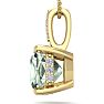 1 Carat Cushion Cut Green Amethyst and Hidden Halo Diamond Necklace In 14 Karat Yellow Gold, 18 Inches Image-3