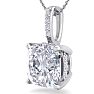 3/4 Carat Cushion Cut Hidden Halo Diamond Necklace In 14 Karat White Gold, 18 Inches Image-2