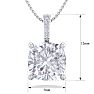 3/4 Carat Cushion Cut Hidden Halo Diamond Necklace In 14 Karat White Gold, 18 Inches Image-5