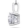 3/4 Carat Cushion Cut Hidden Halo Diamond Necklace In 14 Karat White Gold, 18 Inches Image-3