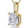 3/4 Carat Cushion Cut Hidden Halo Diamond Necklace In 14 Karat Yellow Gold, 18 Inches Image-2