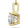 3/4 Carat Cushion Cut Hidden Halo Diamond Necklace In 14 Karat Yellow Gold, 18 Inches Image-3