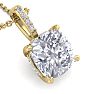 3/4 Carat Cushion Cut Hidden Halo Diamond Necklace In 14 Karat Yellow Gold, 18 Inches Image-4