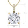 3/4 Carat Cushion Cut Hidden Halo Diamond Necklace In 14 Karat Yellow Gold, 18 Inches Image-5