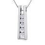1/4 Carat Diamond Journey Ladder Necklace In 14 Karat White Gold, 18 Inches Image-2