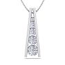1 Carat Diamond Journey Ladder Necklace In 14 Karat White Gold, 18 Inches Image-1