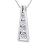 1 Carat Diamond Journey Ladder Necklace In 14 Karat White Gold, 18 Inches Image-2