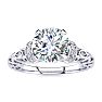 Moissanite Engagement Ring; 1 1/4 Carat Vintage Moissanite Engagement Ring In 14 Karat White Gold Image-1