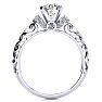 Moissanite Engagement Ring; 1 1/4 Carat Vintage Moissanite Engagement Ring In 14 Karat White Gold Image-3