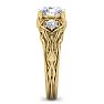 2 1/4 Carat Round Shape Diamond Intricate Vine Engagement Ring In 14 Karat Yellow Gold Image-4