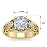 2 1/4 Carat Round Shape Diamond Intricate Vine Engagement Ring In 14 Karat Yellow Gold Image-5