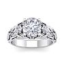 2 1/4 Carat Round Shape Diamond Intricate Vine Engagement Ring In 14 Karat White Gold Image-1