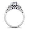 2 1/4 Carat Round Shape Diamond Intricate Vine Engagement Ring In 14 Karat White Gold Image-3