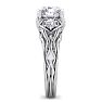 2 1/4 Carat Round Shape Diamond Intricate Vine Engagement Ring In 14 Karat White Gold Image-4