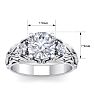 2 1/4 Carat Round Shape Diamond Intricate Vine Engagement Ring In 14 Karat White Gold Image-5